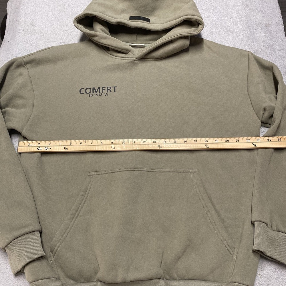 Comfrt Hoodie Medium Green Pullover Pocket Unisex Lounge Soft - Picture 6 of 7
